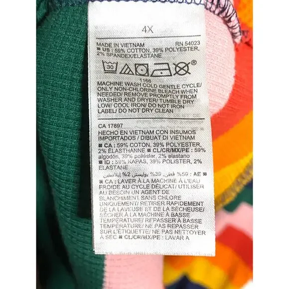 Old Navy Rainbow Striped Thermal Long Sleeve Shirt Womens 4X Colorful Retro Y2K - Picture 5 of 6